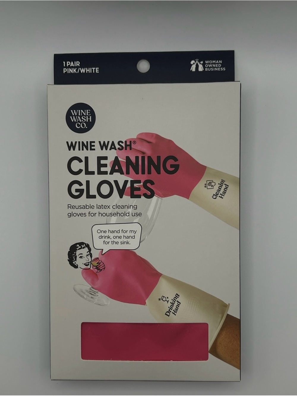NWT Pink/White Cleaning Gloves for “Drinking Hand” and “Cleaning Hand”